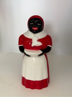 Ceramic Black Americana Style Aunt Jemima/Mammy Pepper Shaker Folk Novelty